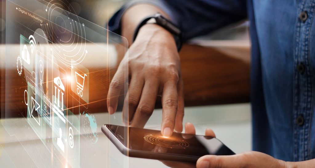 Digital marketing experts at Brooks Internet Marketing reviewing mobile SEO data for a business in Orange County California